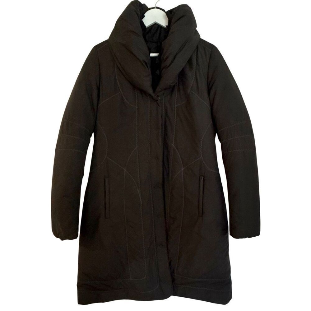 Elie Tahari down fill cocoon puffer jacket charcoal size M